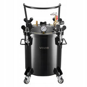 VEVOR 20L PRESSURE POT FOR PAINT, STEEL WITH 2 CONNECTORS AND WHEELS