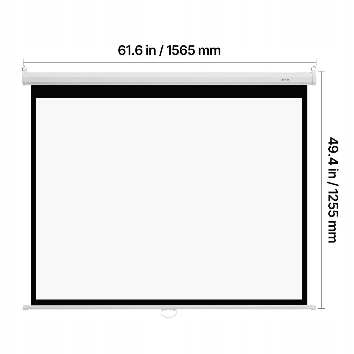 VEVOR 72 INCH 4:3 4K 1080 HD MANUAL PROJECTOR SCREEN SOLID
