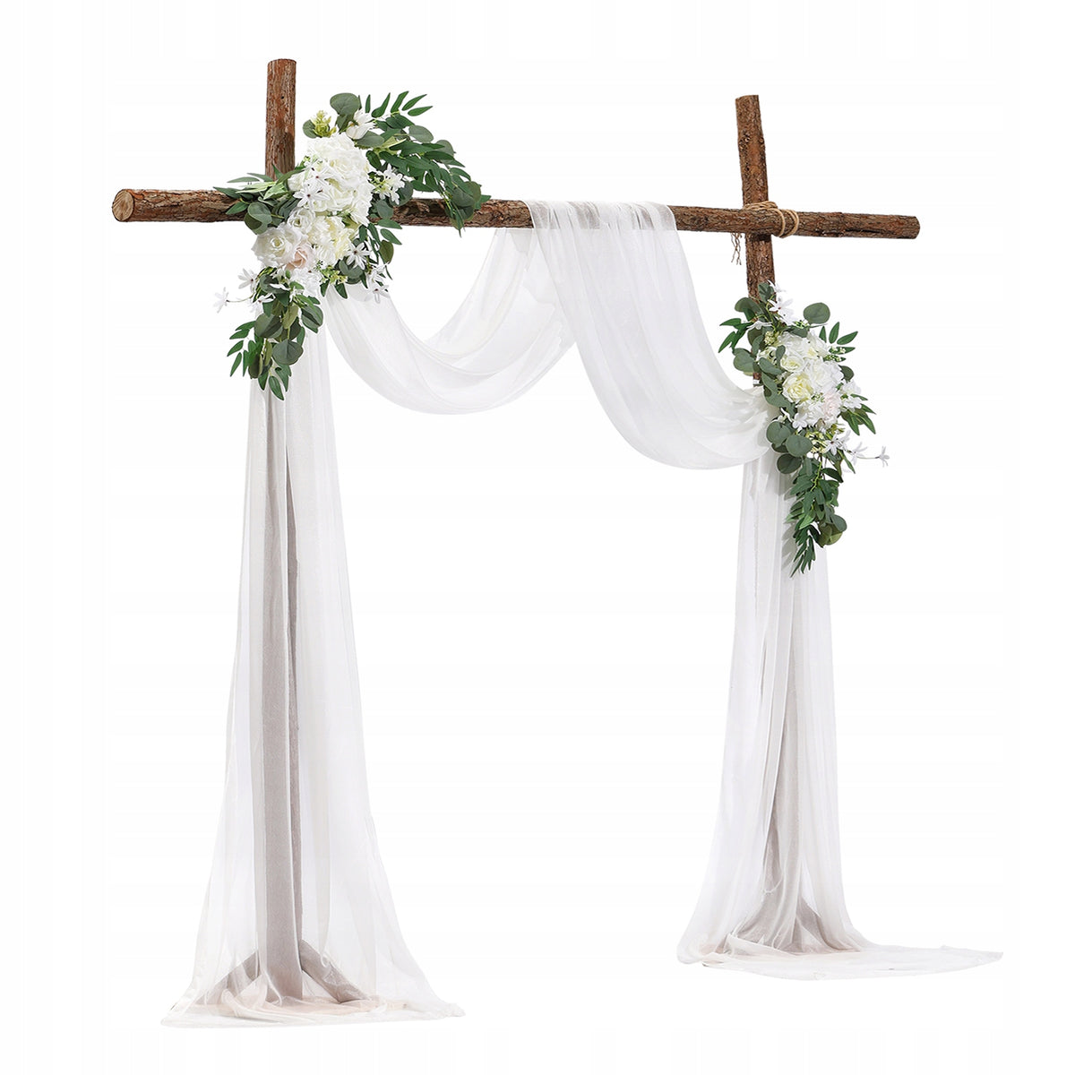 VEVOR Wedding Arch Flower Kit White Silk Flowers Drapes