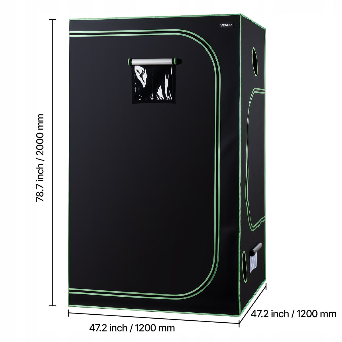 VEVOR GROW TENT 120X120X200 CM 600D HIGHLY REFLECTIVE SOLID