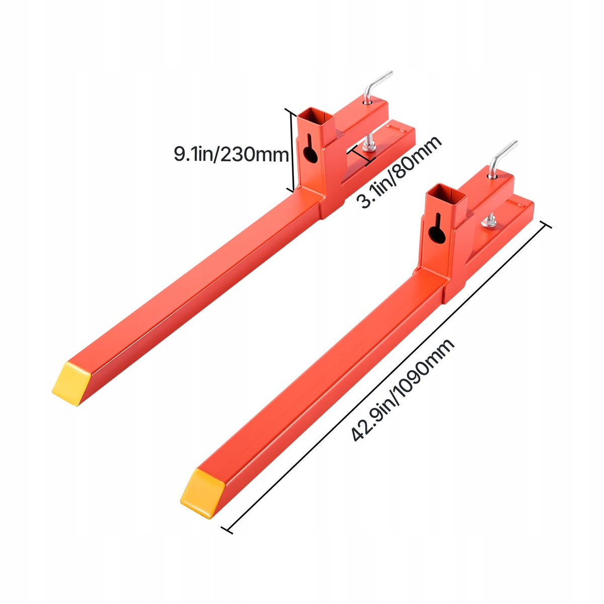 HEAVY DUTY VEVOR PALLET FORKS 907 KG CLAMP-ON 1090 MM FOR TRACTOR LOADER