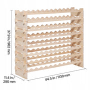 VEVOR 96-Bottle 8-Tier Modular Pine Wood Wine Rack