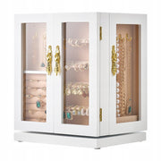 VEVOR JEWELRY BOX ROTATING 360 5 DRAWERS WHITE PREMIUM