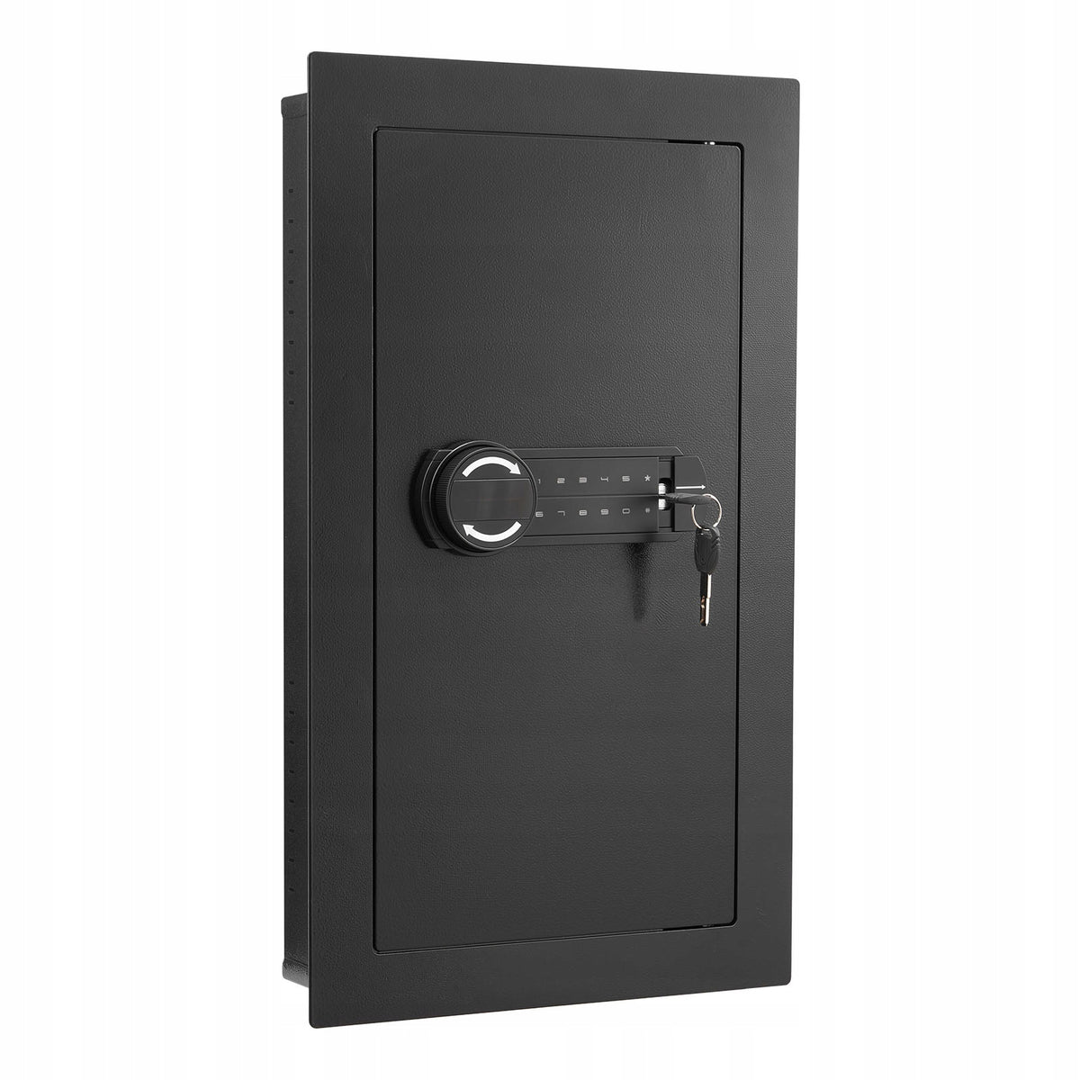 VEVOR WALL SAFE WITH PASSWORD AND KEY STRONG STEEL HOUSING 3 SHELVES LED