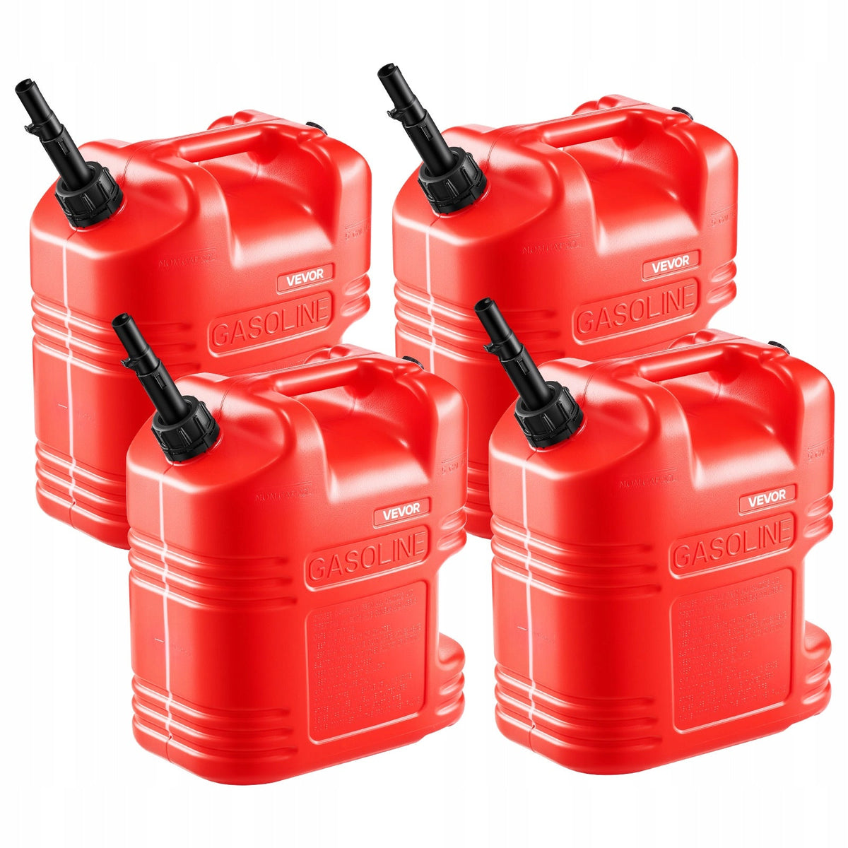 VEVOR FUEL JERRY CAN 19L 4PCS SPOUT HDPE STRONG PROFESSIONAL