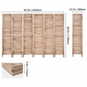 VEVOR ROOM DIVIDER 6 PANELS WOODEN FOLDABLE STURDY EUROPEAN