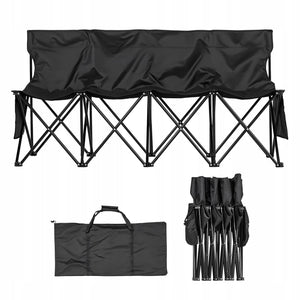 VEVOR Portable Folding Camping Bench 4-Person with Side Pockets