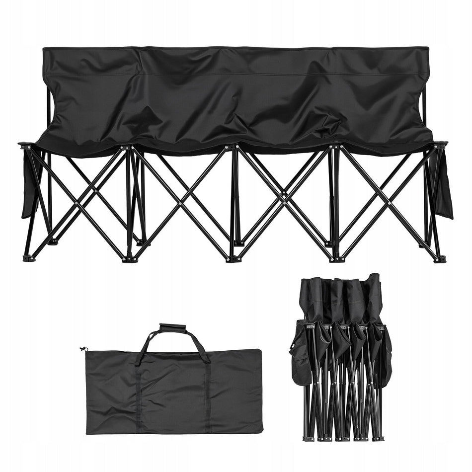 VEVOR Portable Folding Camping Bench 4-Person with Side Pockets