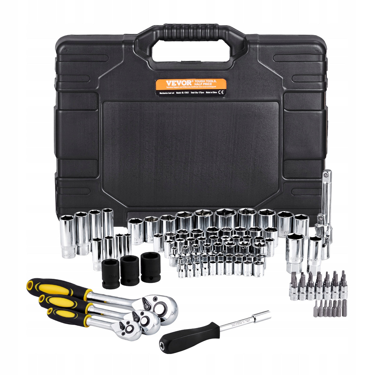 VEVOR Professional SAE 121-Piece Mechanical Tool Set