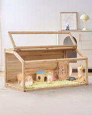 VEVOR WOODEN HAMSTER CAGE WITH 270° VIEW EASY TO CLEAN