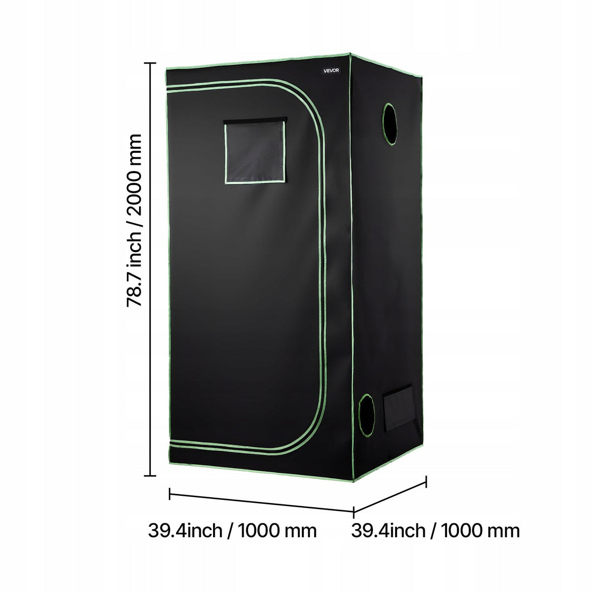 VEVOR PROFESSIONAL GROW TENT 100X100X200 CM 600D MYLAR GROWBOX