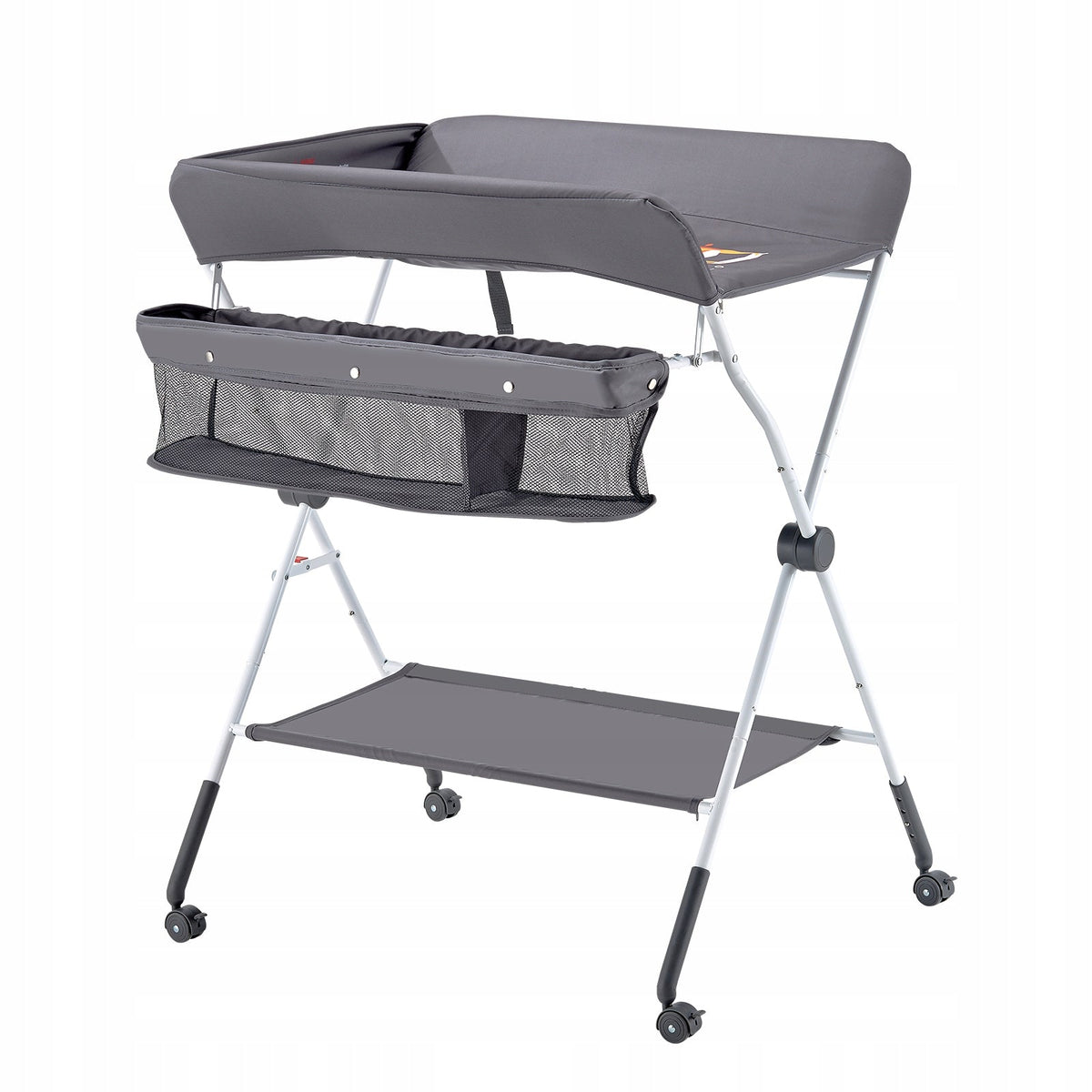 VEVOR FOLDABLE CHANGING TABLE WITH SIDE BASKET, 4-LEVEL HEIGHT ADJUSTABLE
