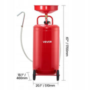 VEVOR 95L OIL DRAIN PAN PROFESSIONAL PORTABLE WITH WHEELS