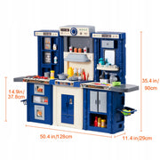 PREMIUM VEVOR 3-IN-1 CHILDREN'S KITCHEN SET WITH 74 ACCESSORIES BLUE