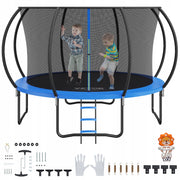 PROFESSIONAL VEVOR 12FT GARDEN TRAMPOLINE WITH NET AND LADDER 86 CM FOR