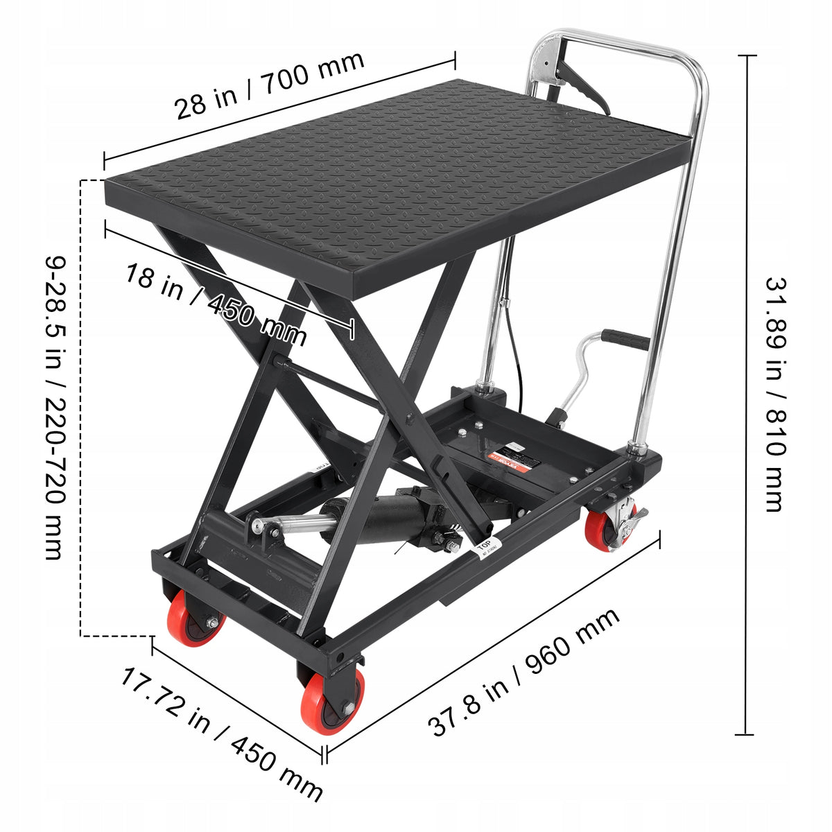 VEVOR 230KG HYDRAULIC SCISSOR LIFT STRONG LIFT TRUCK