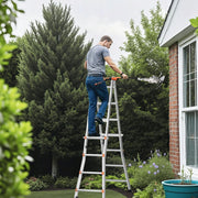 VEVOR TELESCOPIC ALUMINUM LADDER 4M A-FRAME STRONG STABLE WHEELS