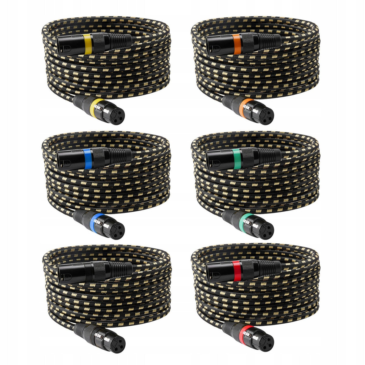 VEVOR XLR CABLE 7.62 M 6 PCS SHIELDED BALANCED MICROPHONE DMX