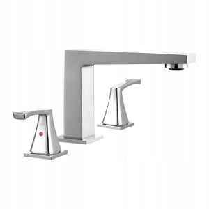 VEVOR Roman Tub Faucet Set 3 Holes 2 Handles Stainless Steel Silver