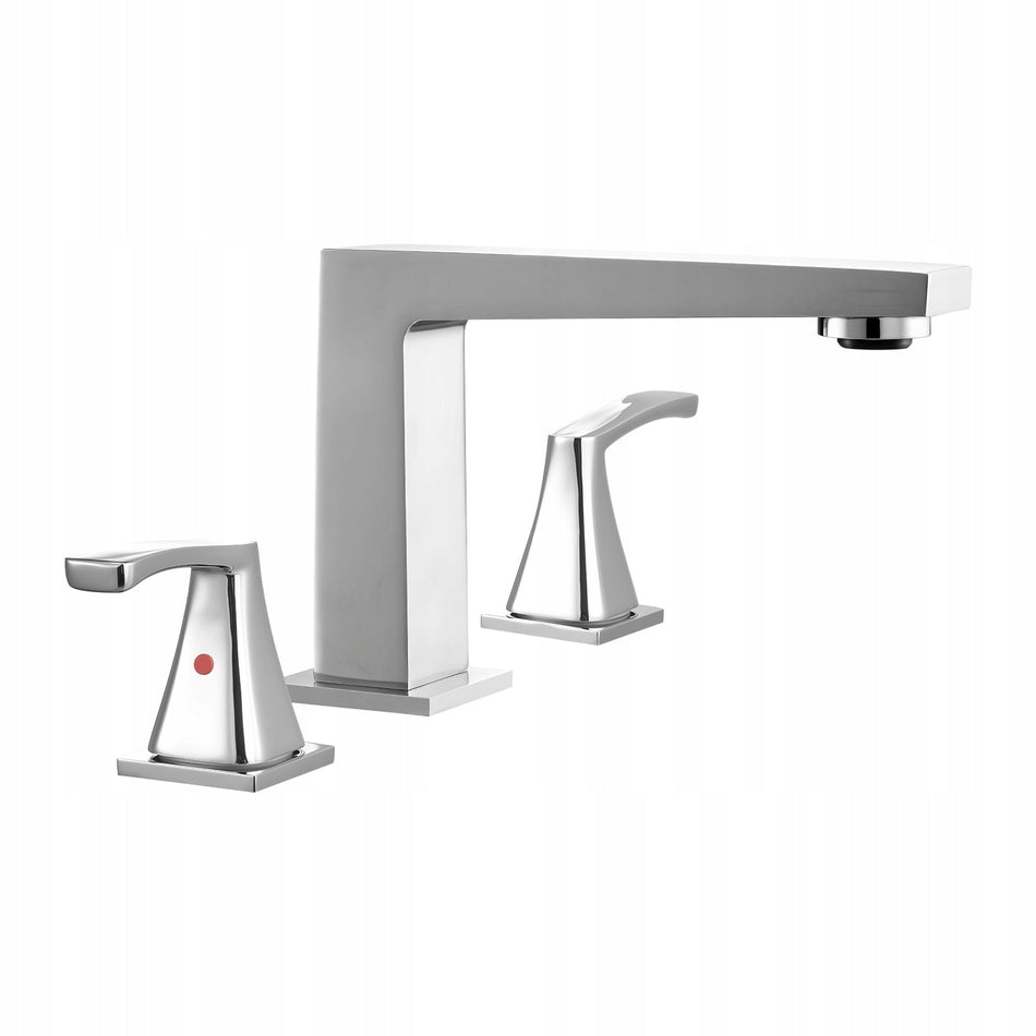 VEVOR Roman Tub Faucet Set 3 Holes 2 Handles Stainless Steel Silver