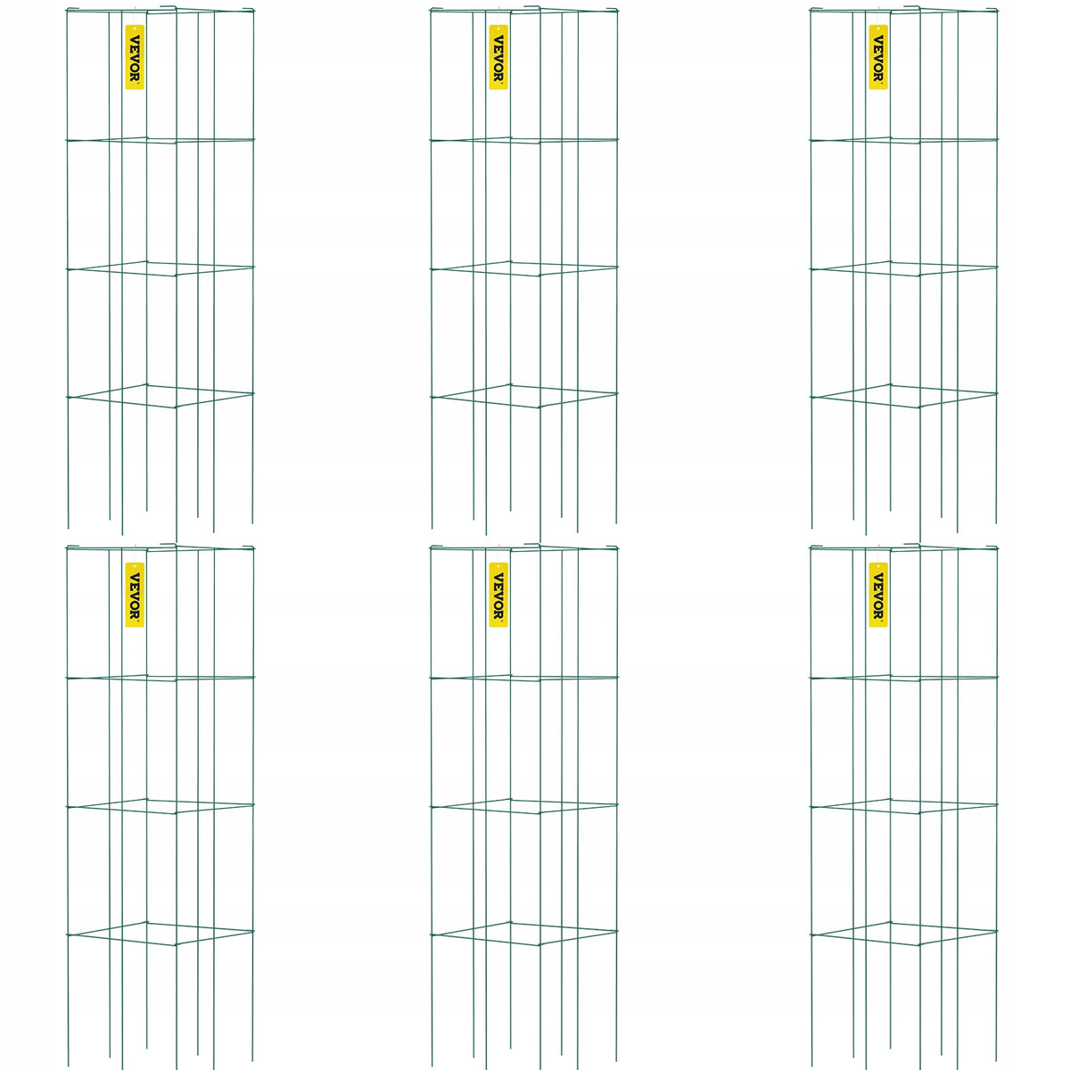 VEVOR TOMATO CAGES 37X37X100 CM SET OF 6 STRONG SQUARE