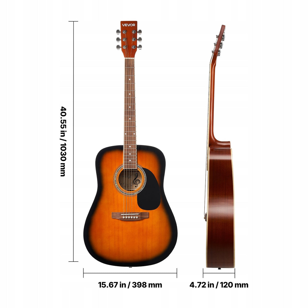 VEVOR 41 IN DREADNOUGHT ACOUSTIC GUITAR STARTER KIT