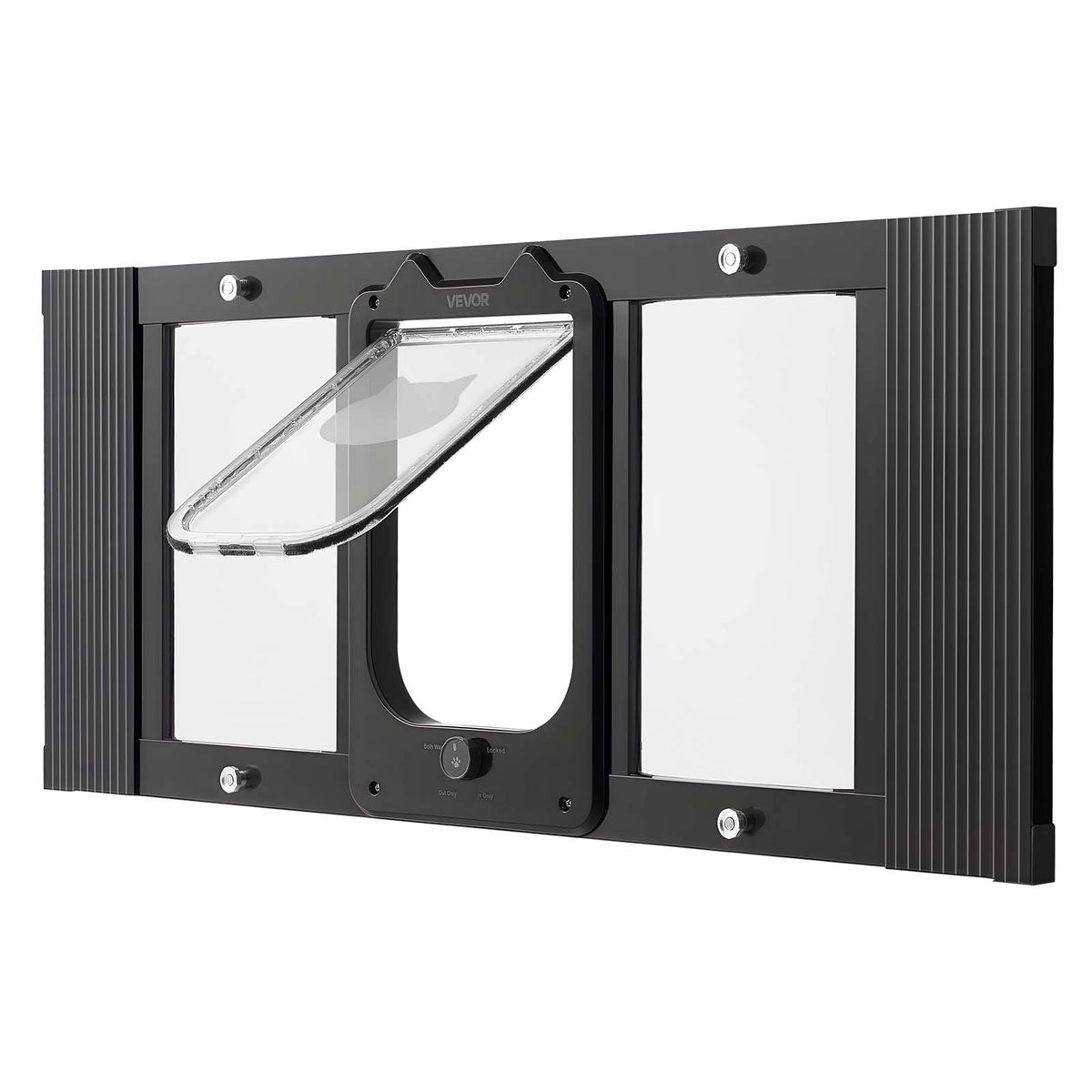 VEVOR ADJUSTABLE CAT FLAP 787-914MM ALUMINUM BLACK STRONG