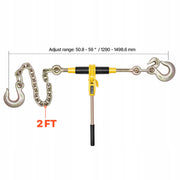 VEVOR PROFESSIONAL RATCHET LOAD BINDER WITH G80 CHAINS 10 MM X 62 CM