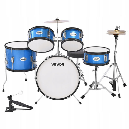 VEVOR 5-PIECE DRUM SET 16 INCH SNARE DRUM ADJUSTABLE THRONE DRUMSTICKS