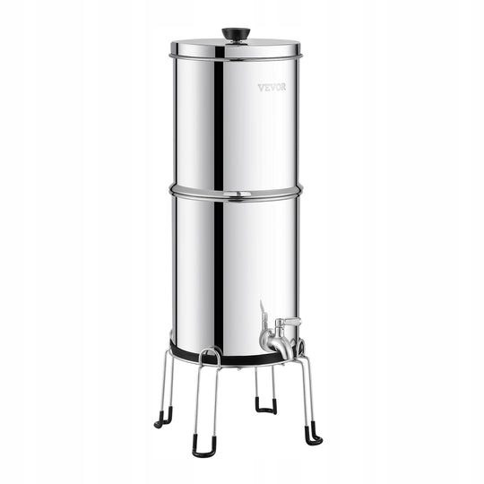 VEVOR POWERFUL GRAVITY WATER FILTRATION SYSTEM STAINLESS STEEL COUNTERTOP
