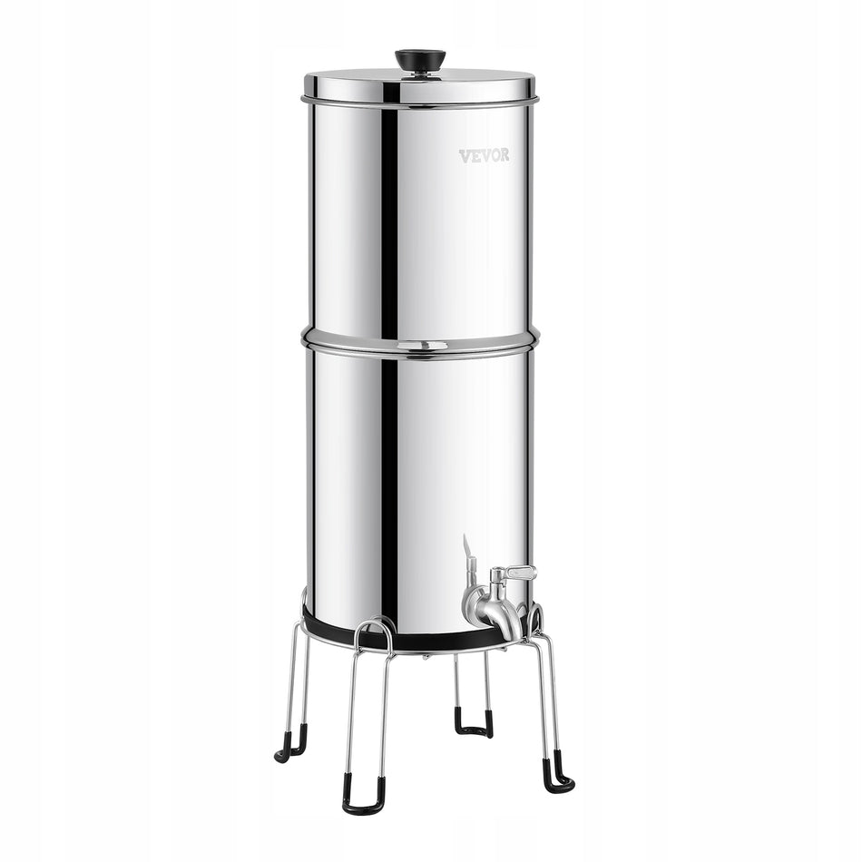 VEVOR POWERFUL GRAVITY WATER FILTRATION SYSTEM STAINLESS STEEL COUNTERTOP