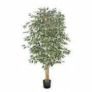 VEVOR ARTIFICIAL FICUS TREE 180CM GREEN IN BLACK POT STRONG