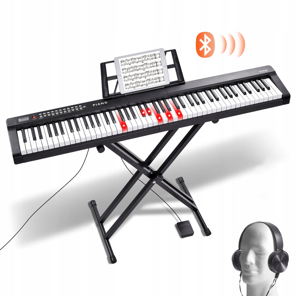 VEVOR 88-KEY SEMI-WEIGHTED DIGITAL PIANO BUNDLE WITH ADJUSTABLE