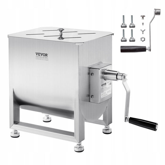 VEVOR POWERFUL 60L MANUAL MEAT MIXER STAINLESS STEEL ADJUSTABLE FEET