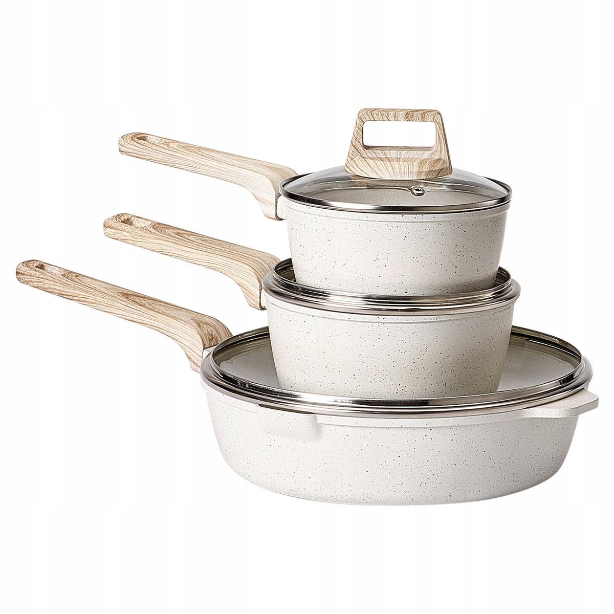 PREMIUM VEVOR 17-PIECE INDUCTION POT AND PAN SET WHITE