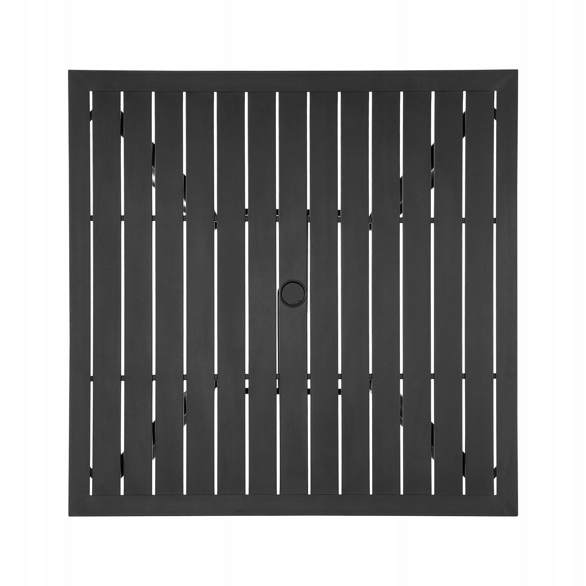 VEVOR GARDEN TABLE 94X94CM BLACK STRONG PATIO TABLE WITH UMBRELLA HOLE