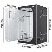 VEVOR GROW BOX 122X122X203 CM STRONG 22 MM STEEL FRAME PREMIUM TENT FOR