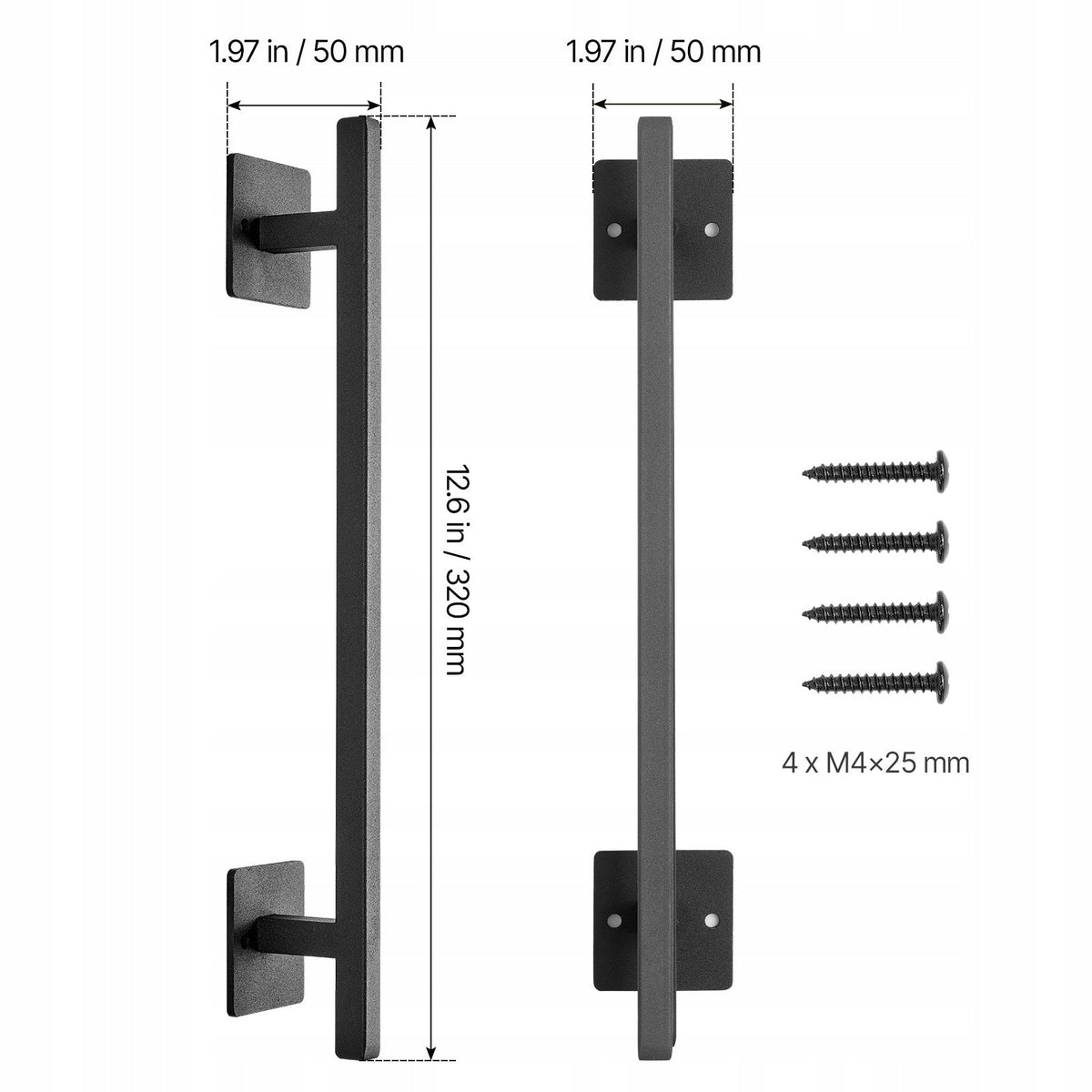 VEVOR 32CM BARN DOOR HANDLE SOLID CARBON STEEL SUITABLE FOR