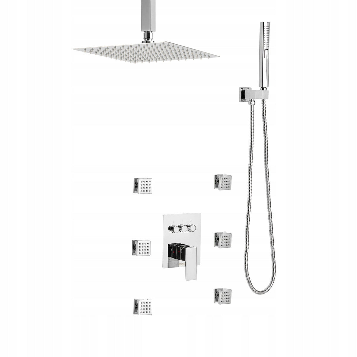 PREMIUM SHOWER SYSTEM VEVOR 10-INCH RAINFALL SHOWER HEAD 6 BODY JETS
