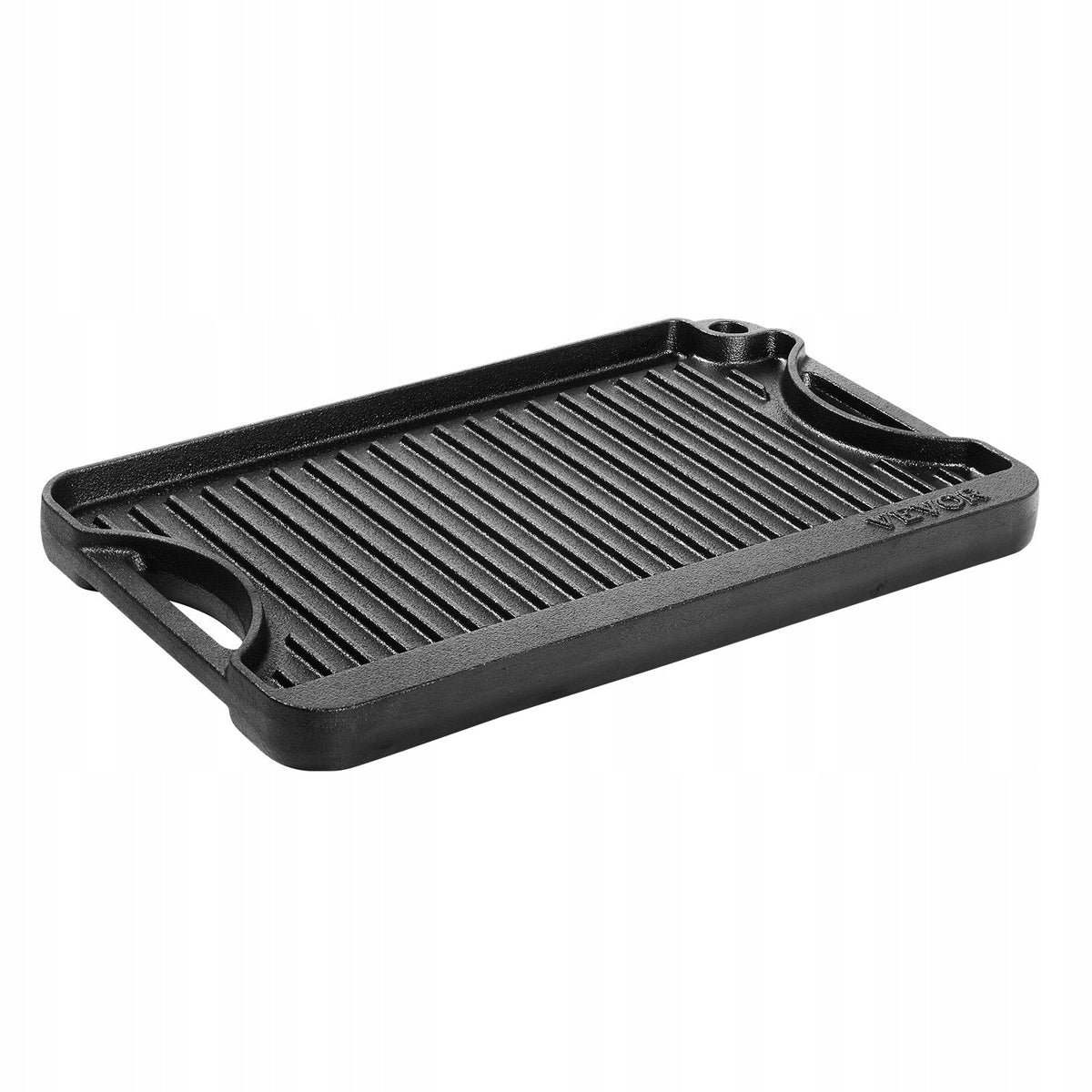 VEVOR PROFESSIONAL REVERSIBLE CAST IRON GRILL AND GRIDDLE 185X342MM BLACK