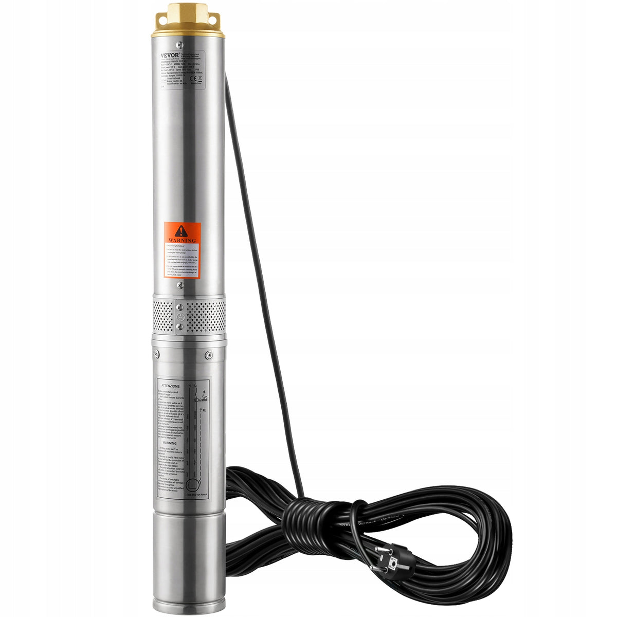 VEVOR 370W 230V 50HZ POWERFUL STAINLESS STEEL SUBMERSIBLE DEEP WELL PUMP