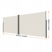 VEVOR SIDE AWNING 200X600 CM PREMIUM WATERPROOF POLYESTER FABRIC