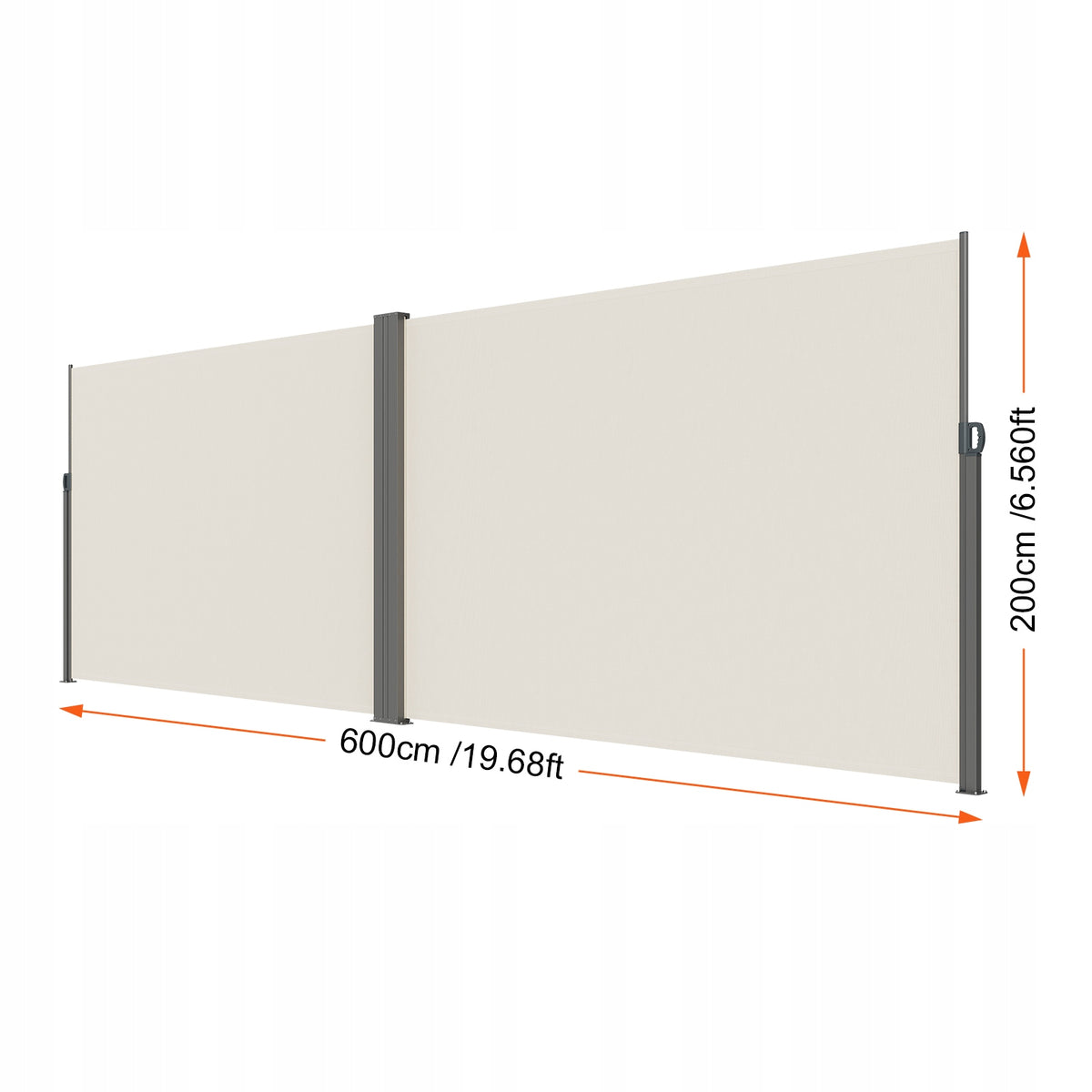 VEVOR SIDE AWNING 200X600 CM PREMIUM WATERPROOF POLYESTER FABRIC