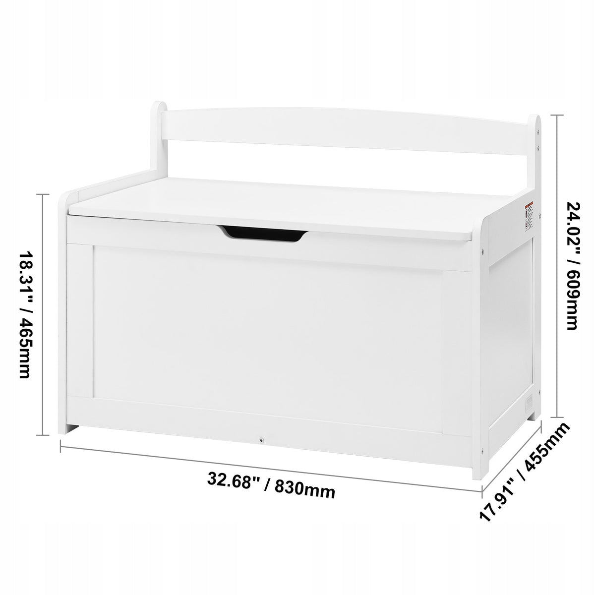 VEVOR KIDS BENCH WITH STORAGE, WOODEN, WHITE, STURDY
