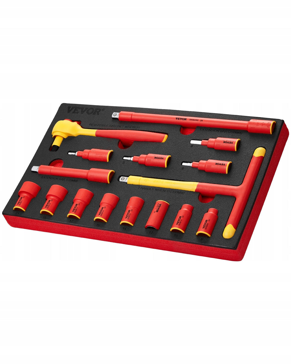 PREMIUM INSULATED SOCKET WRENCH SET VEVOR 16 PIECES 1000V