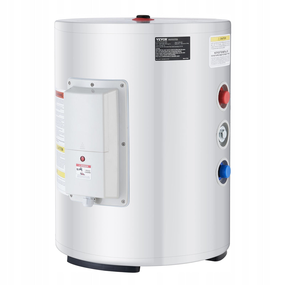 VEVOR 40L 1600W ELECTRIC WATER HEATER LED TEMPERATURE CONTROL