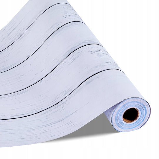 SELF-ADHESIVE WALLPAPER VEVOR 45CM X 15M PVC WHITE WOOD GRAIN STRONG