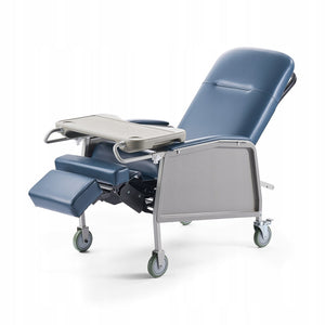 VEVOR MEDICAL CHAIR 3 RECLINING POSITIONS STRONG FRAME 4 WHEELS BLUE