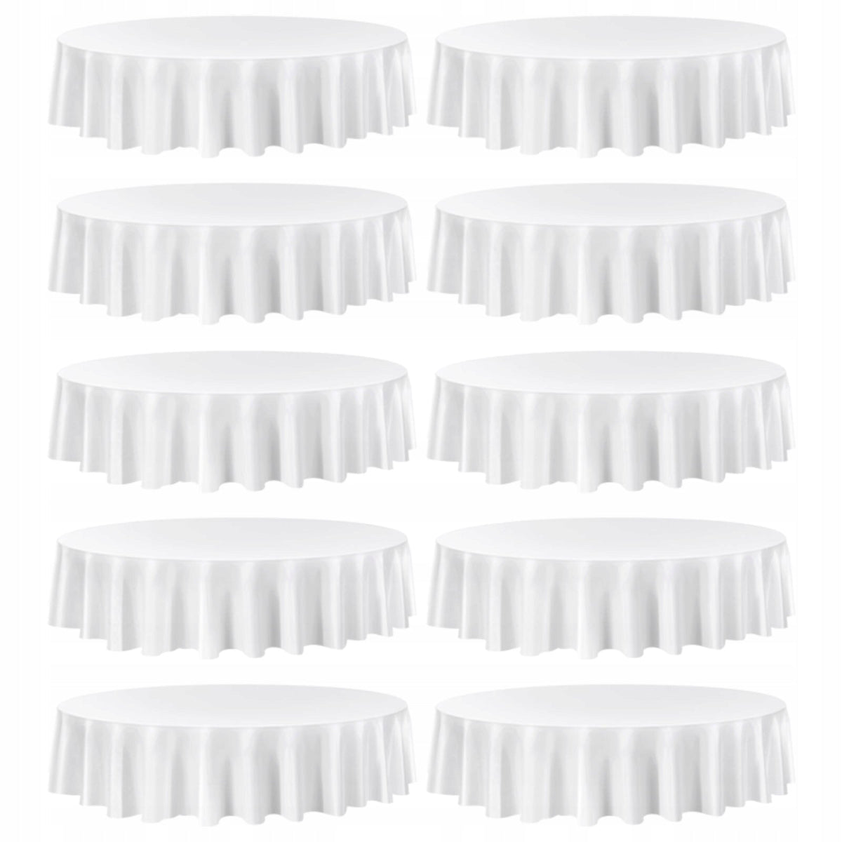 VEVOR 10 PACK ROUND TABLECLOTHS 2286 MM POLYESTER WRINKLE-FREE PREMIUM