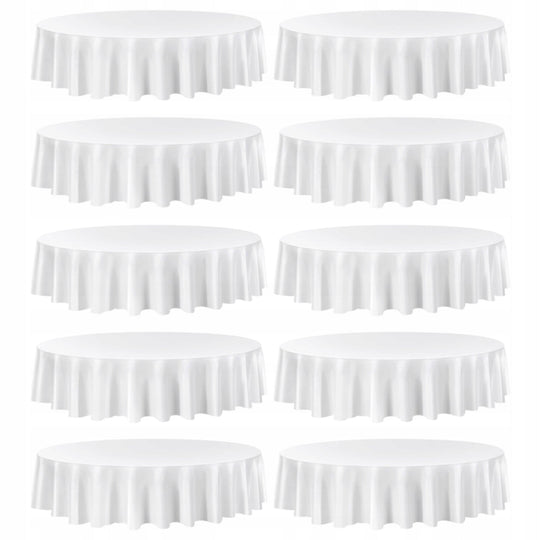 VEVOR 10 PACK ROUND TABLECLOTHS 2286 MM POLYESTER WRINKLE-FREE PREMIUM